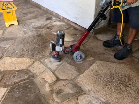 detail clean and seal after stone ramp construction
