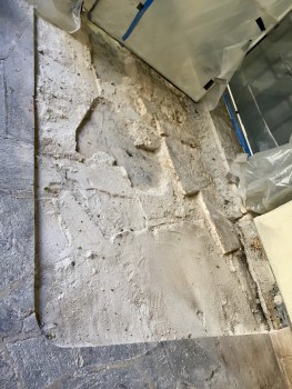 in progress stone ramp construction