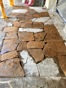 color match and preparation for stone ramp construction