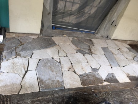 preparation for stone ramp construction